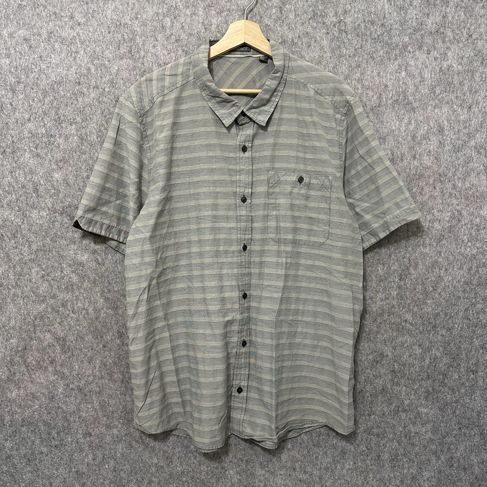 Toad&Co Men's Button Down Shirt Sz XL Gray Striped Casual Lightweight